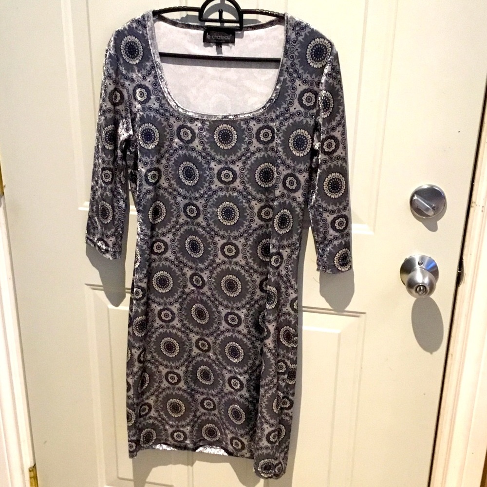 Velvet mandala mini dress